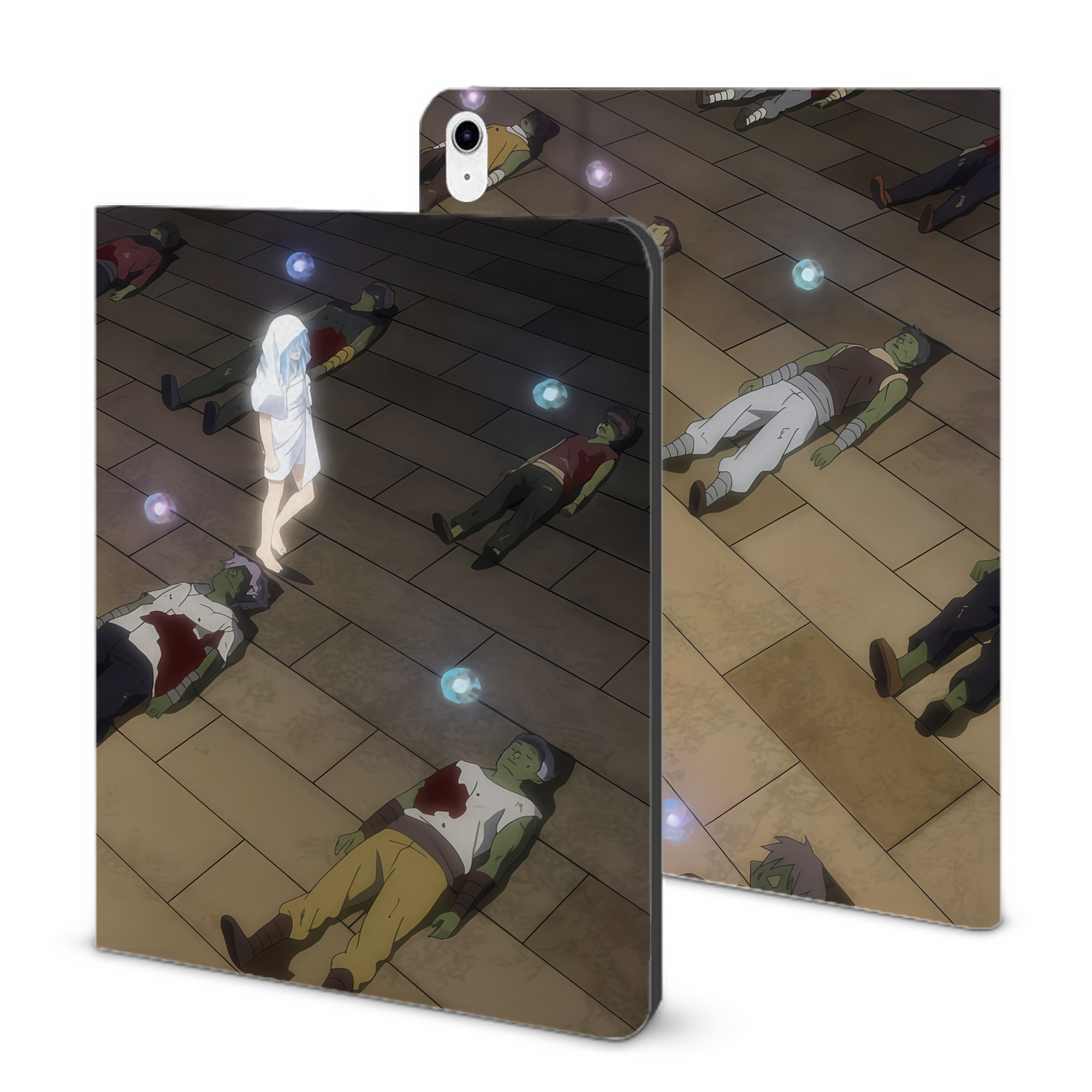 （画像用） 転スラ Regarding Reincarnated to Slime IPad ケース ブック型 PUレザー TPU 耐衝撃 軽量 薄型 ペン収納なし 全面保護 IPad 各モデル対応